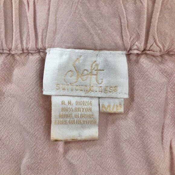 Soft Surroundings Womens Pink M/L Embroidered Cottagecore Prairie Midi Skirt - Picture 6 of 6